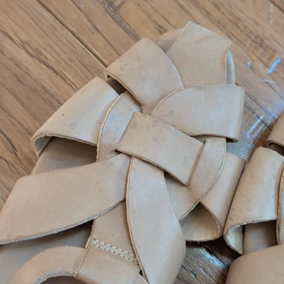 Jeffrey Campbell Reverie Fisherman Beige Woven Leather Slingback Sandals - Picture 6 of 9